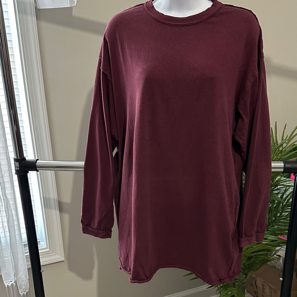 We The Free Long Sleeve Tee in Deep Burgundy